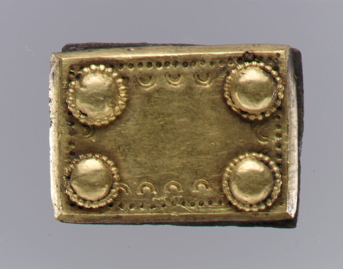 Gold Back Plate of Belt, Gold and silver, Langobardic 