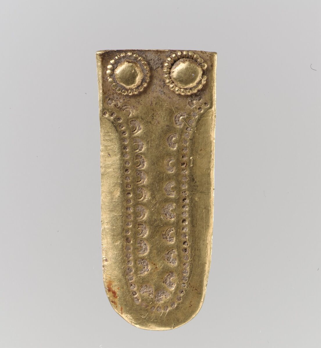 Gold Strap End, Gold and silver, Langobardic 