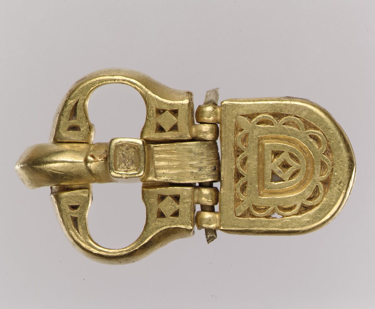 Gold Belt Buckle and Gold Strap End, Gold, Langobardic 