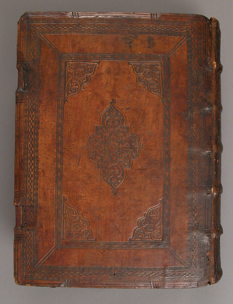 Missal, Tempera, ink, and metal leaf on parchment; leather binding, German
