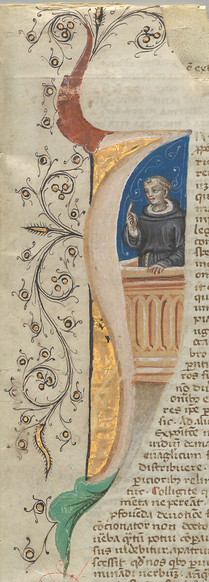 Manuscript Leaf, Tempera, ink, and gold on parchment, Italian