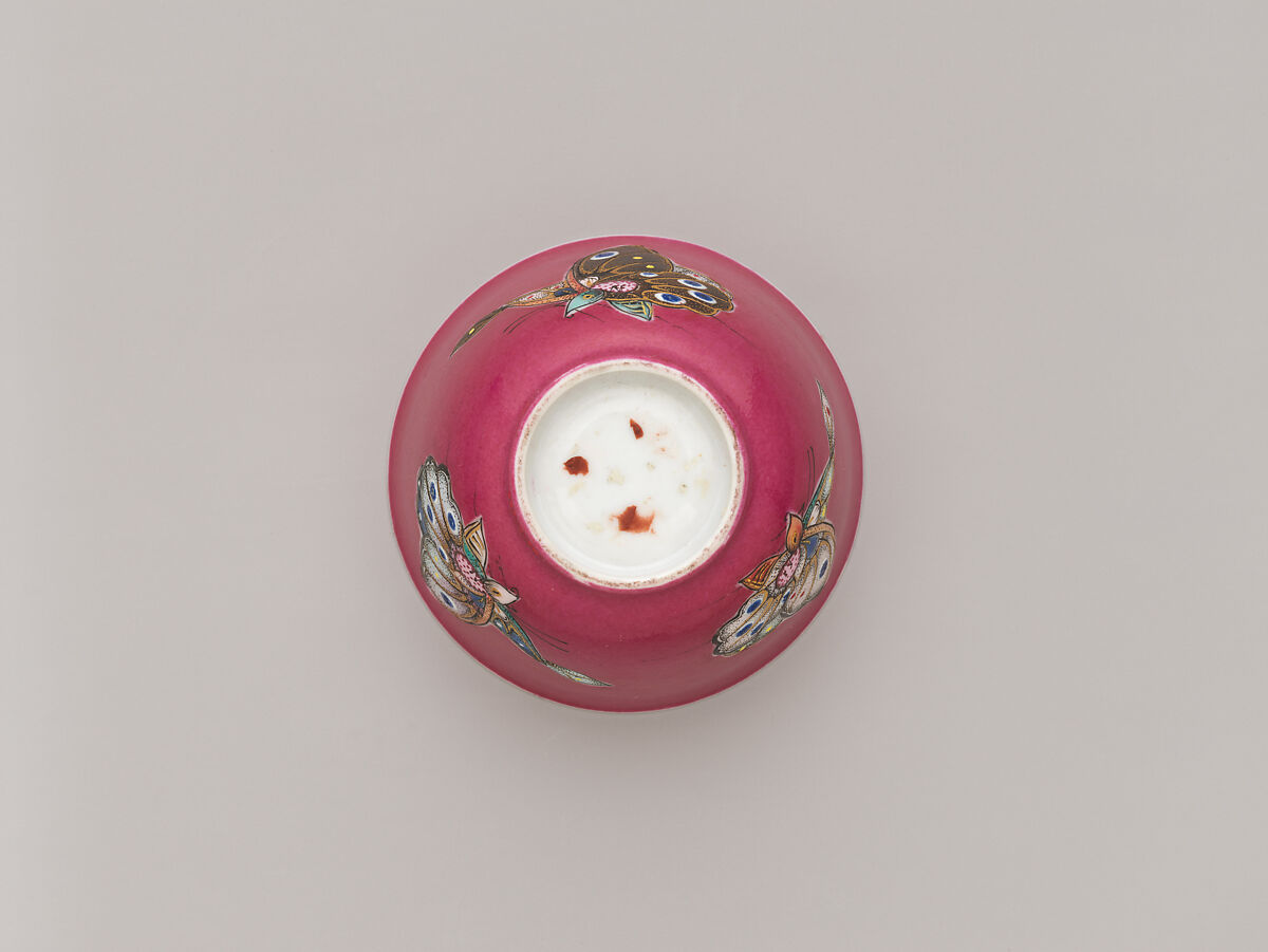 Cup with Butterflies, Porcelain painted with colored enamels and gilded (Jingdezhen ware), China