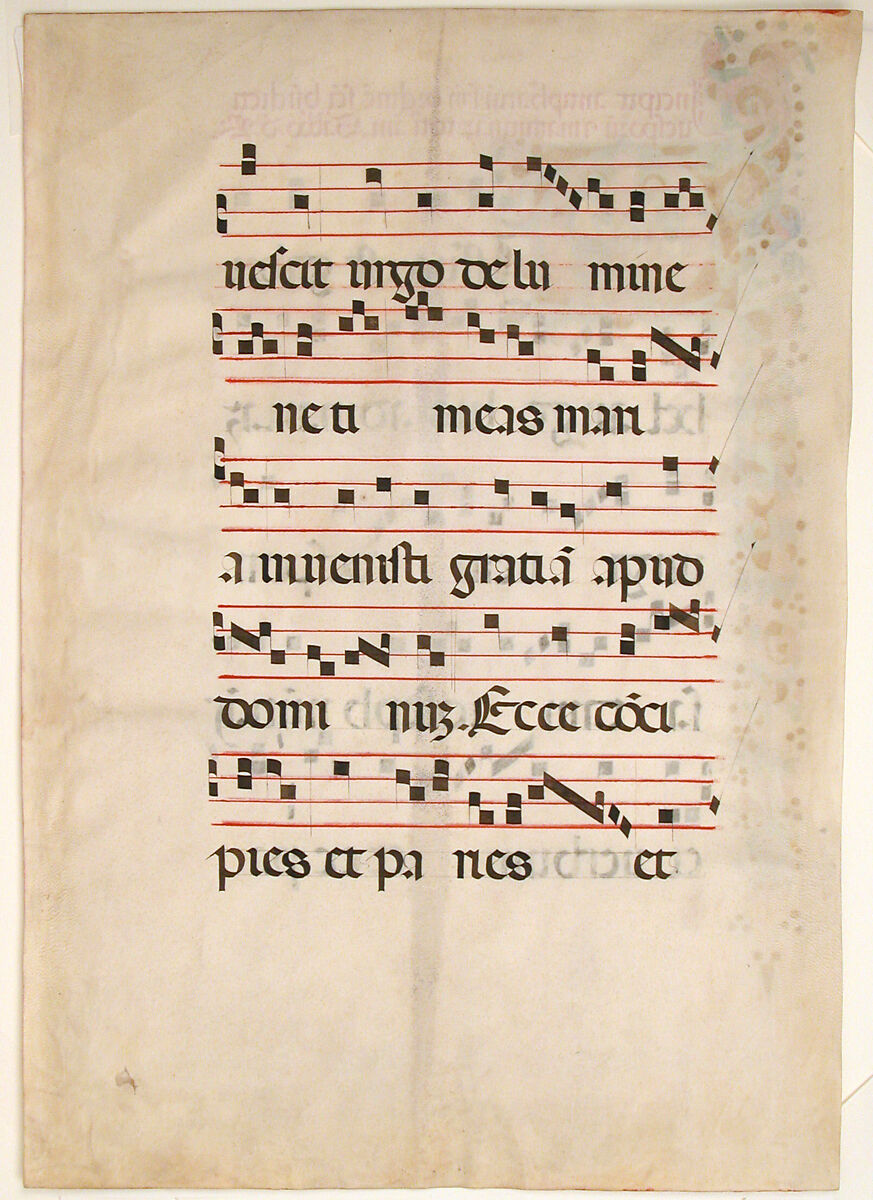 Manuscript Leaf with Saint John the Evangelist and Saint John the Baptist in an Initial M, from an Antiphonary, Master of the Riccardiana Lactantius, Tempera, ink, and gold on parchment, Italian