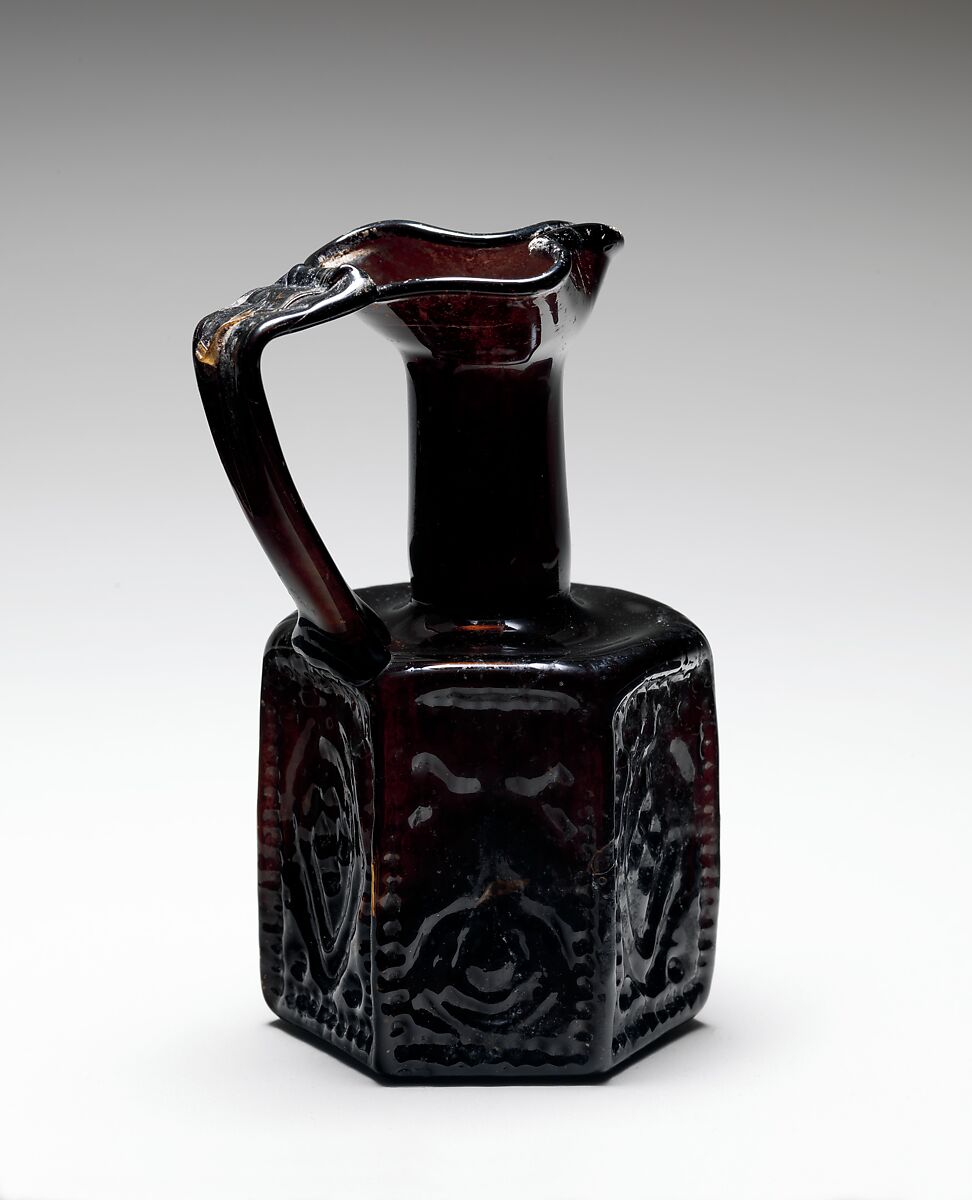 Hexagonal Jug, Moulded glass, Byzantine