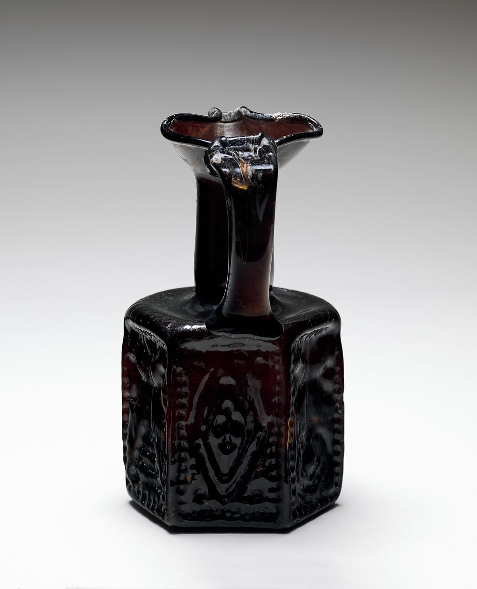 Hexagonal Jug, Moulded glass, Byzantine