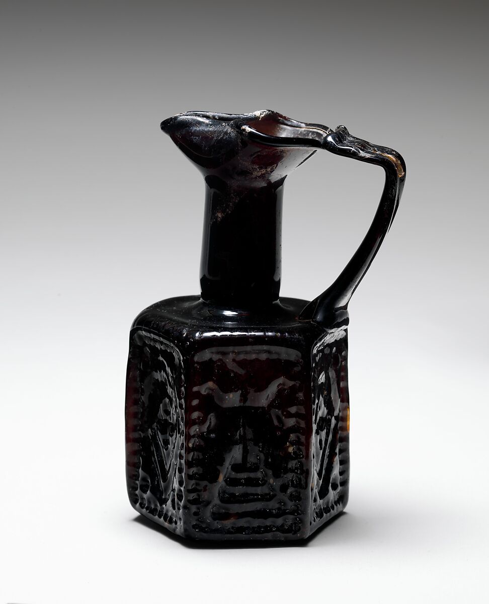 Hexagonal Jug, Moulded glass, Byzantine