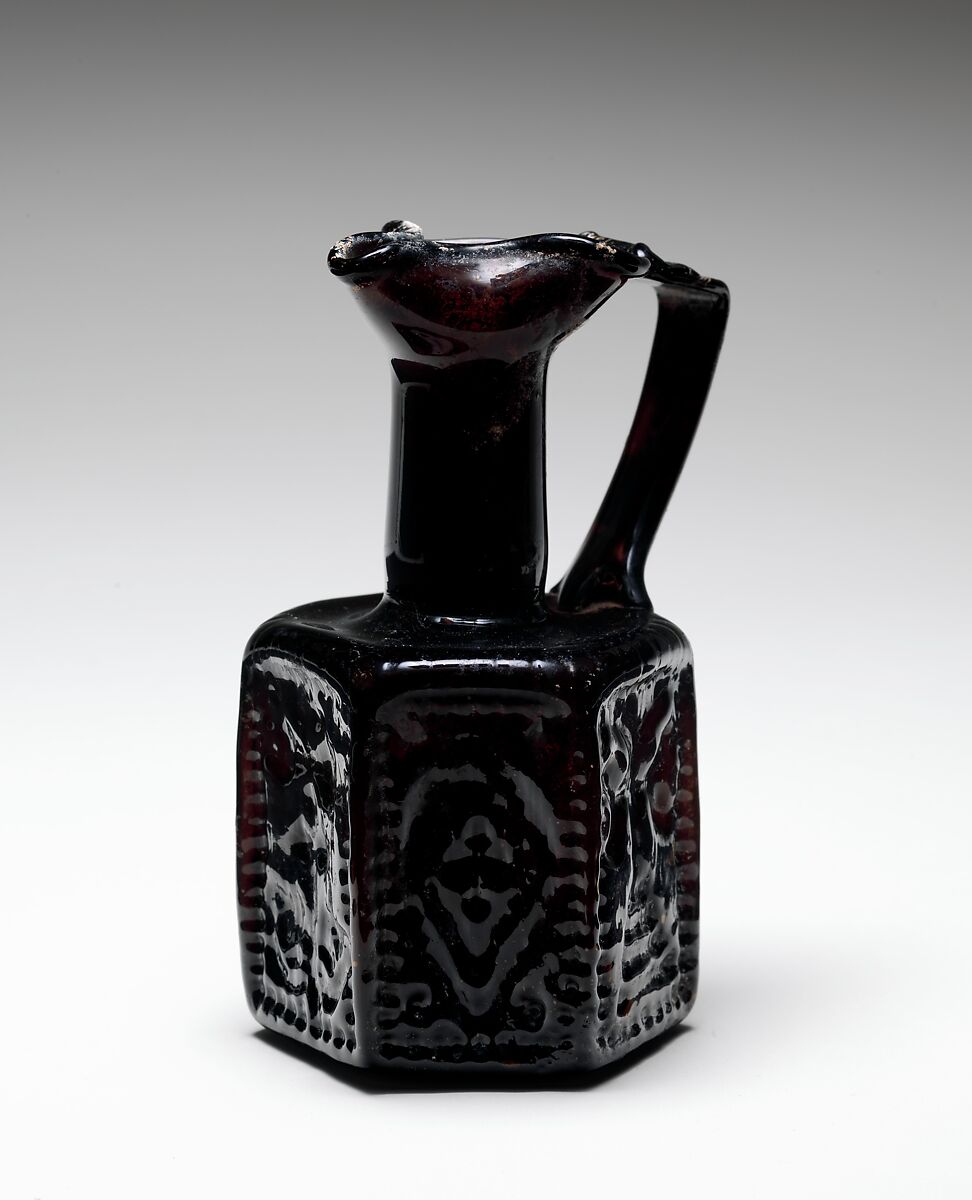 Hexagonal Jug, Moulded glass, Byzantine