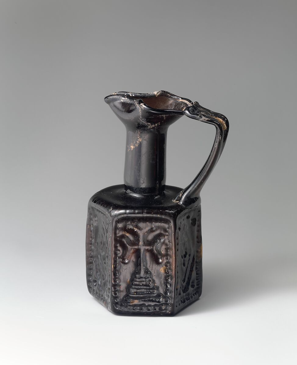 Hexagonal Jug, Moulded glass, Byzantine 