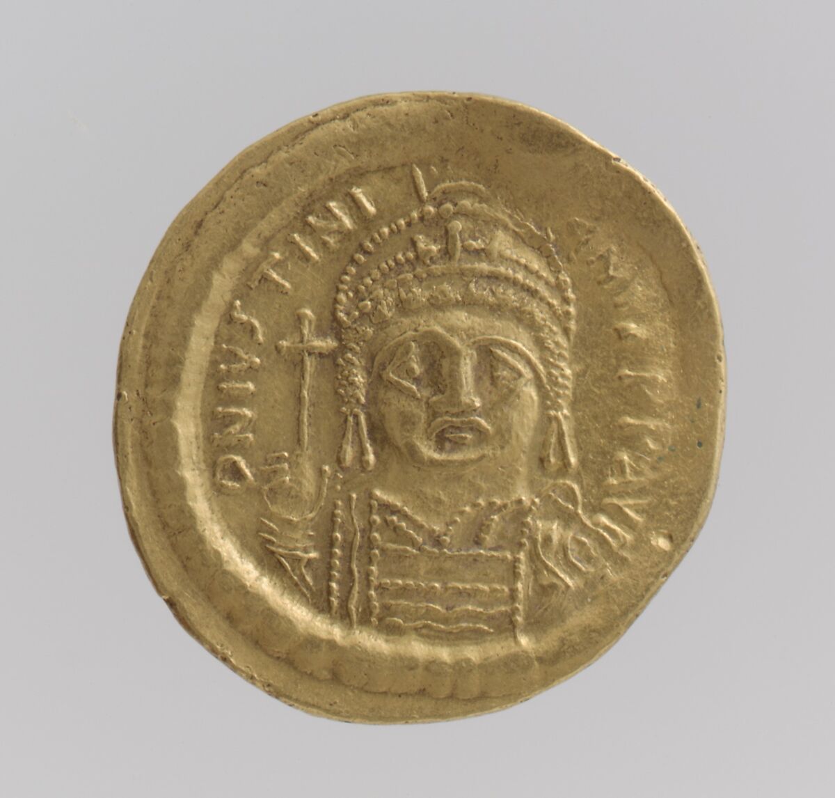 Gold Solidus of Justinian I (527–65), Gold, Byzantine 