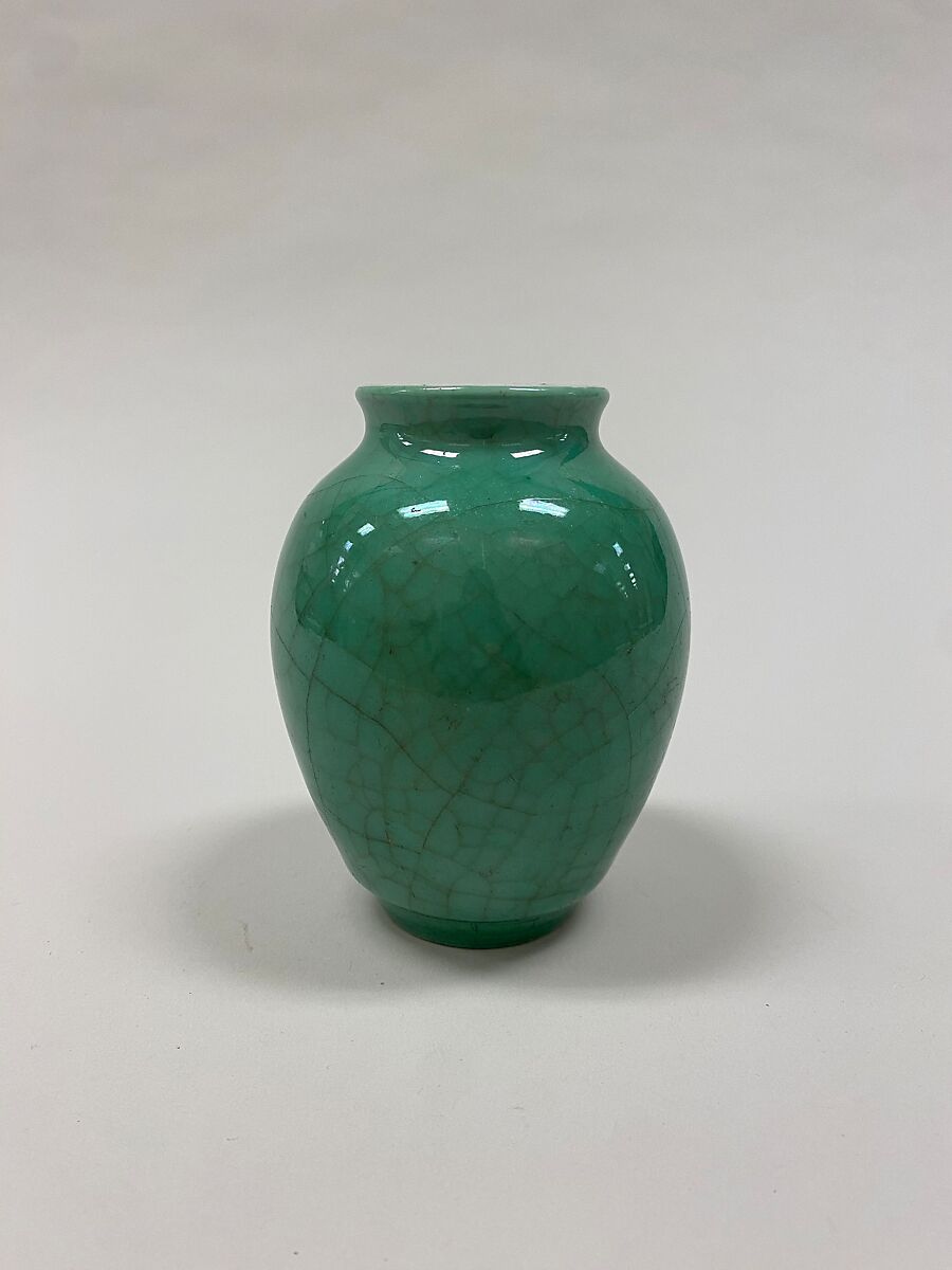 Jar, Porcelain with crackled green glaze (Jingdezhen ware), China 