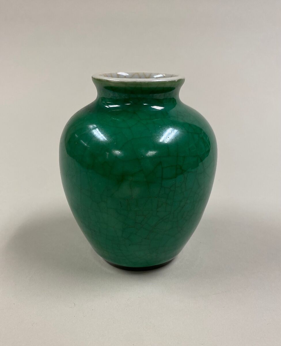 Jar, Porcelain with crackled green glaze (Jingdezhen ware), China 