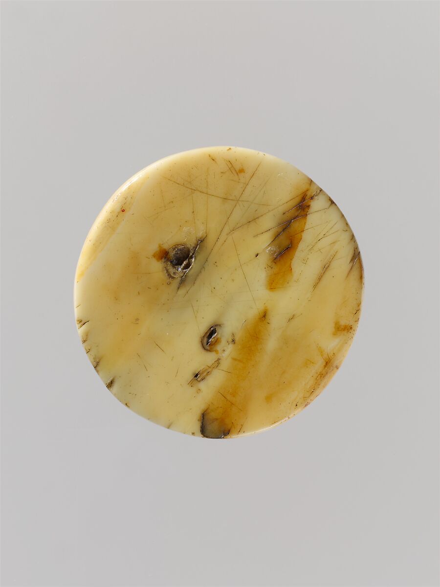 Game Piece with an Eagle Attacking a Hare, Walrus ivory, German