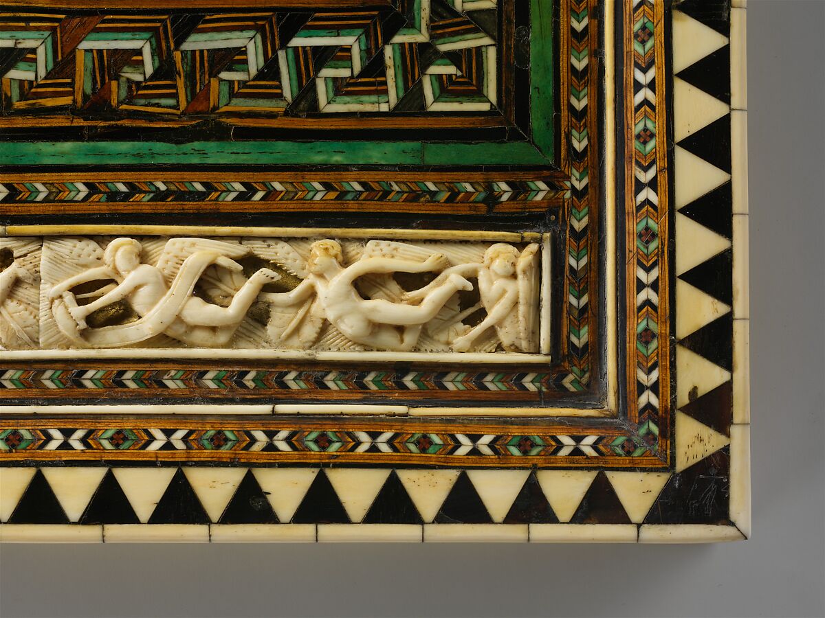 Game Board, Bone, wood, horn, stain and gilding over wood core with metal mounts, Italian