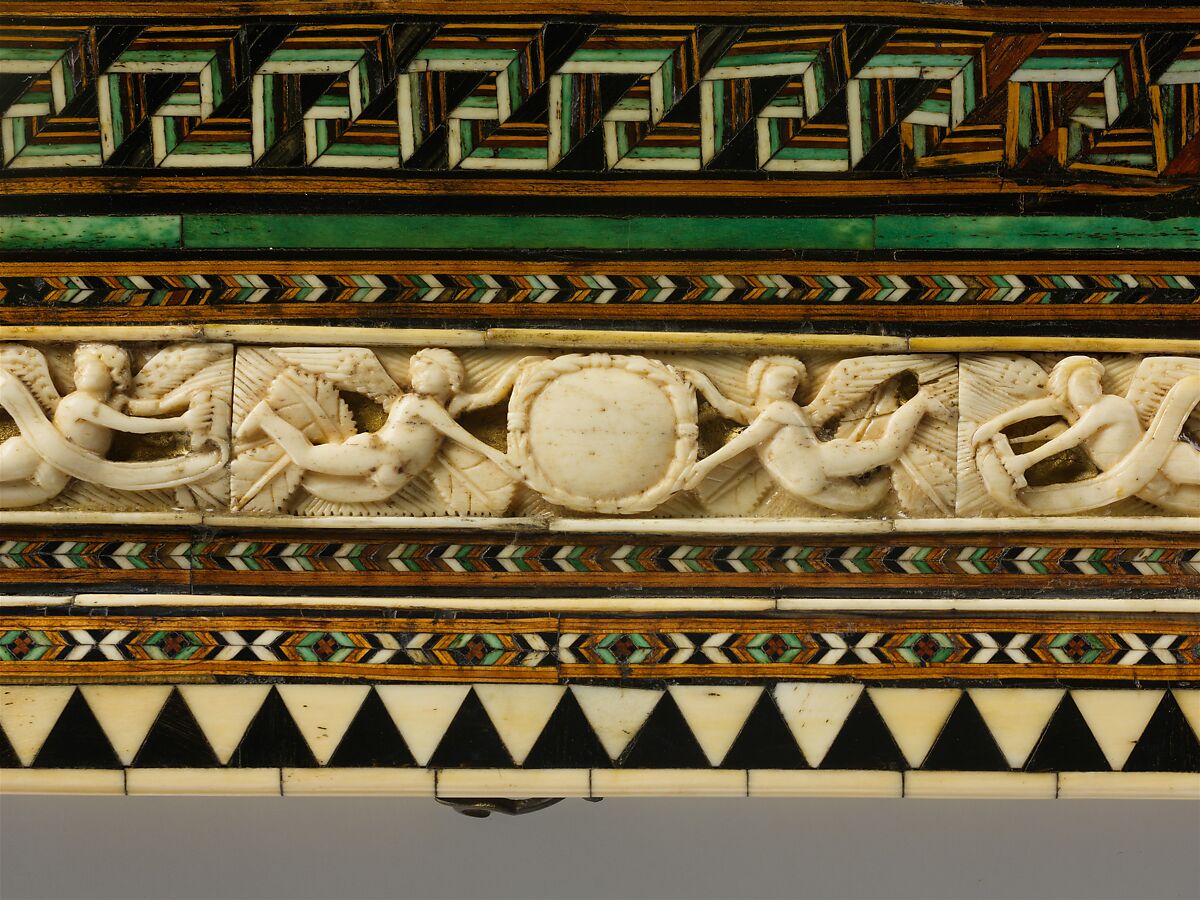 Game Board, Bone, wood, horn, stain and gilding over wood core with metal mounts, Italian