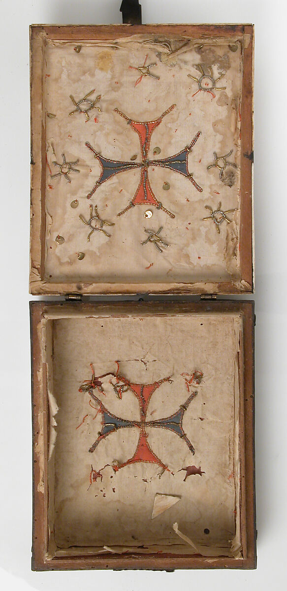 Game Box, Bone, wood, stain over wood core with paper and textile lining, metal mounts, Italian