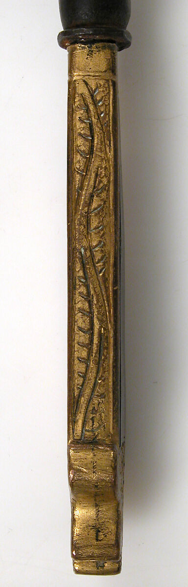 Fork, Iron, copper alloy, partially gilt, silver and niello, Italian