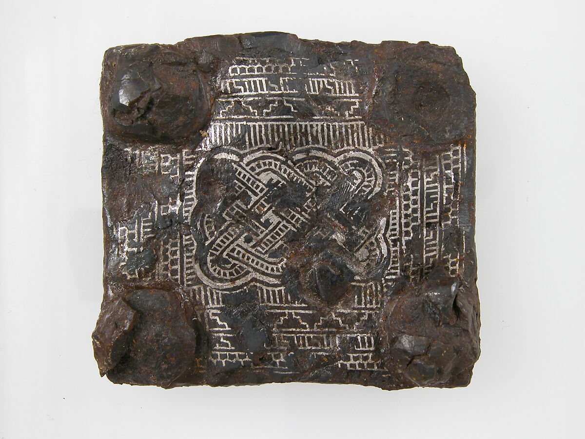 Belt Plate, Iron, silver inlay, Frankish 