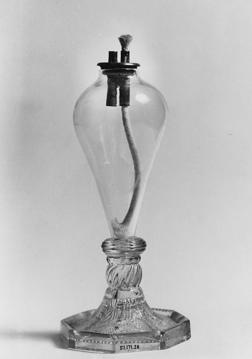 Lamp, Pressed glass, American 