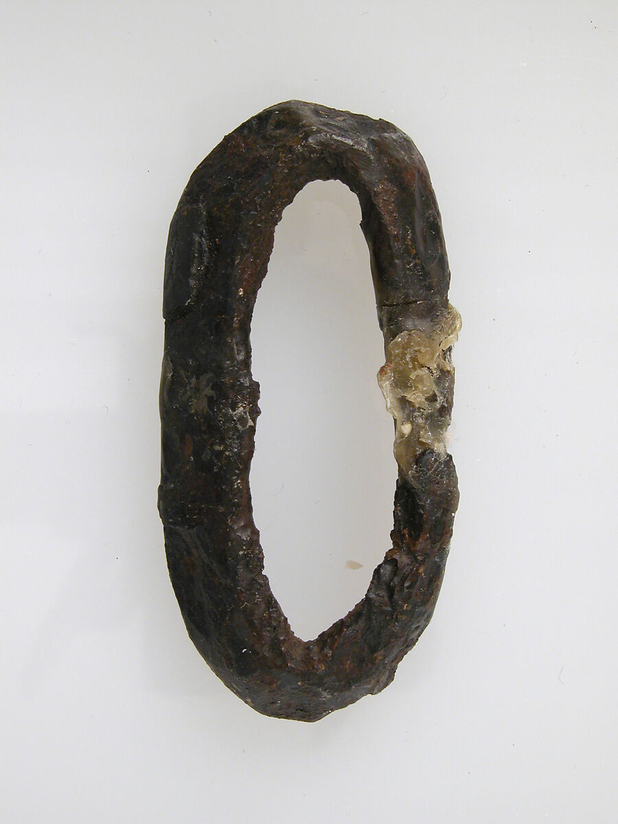 Belt Buckle Loop, Iron, silver inlay, Frankish or Burgundian 