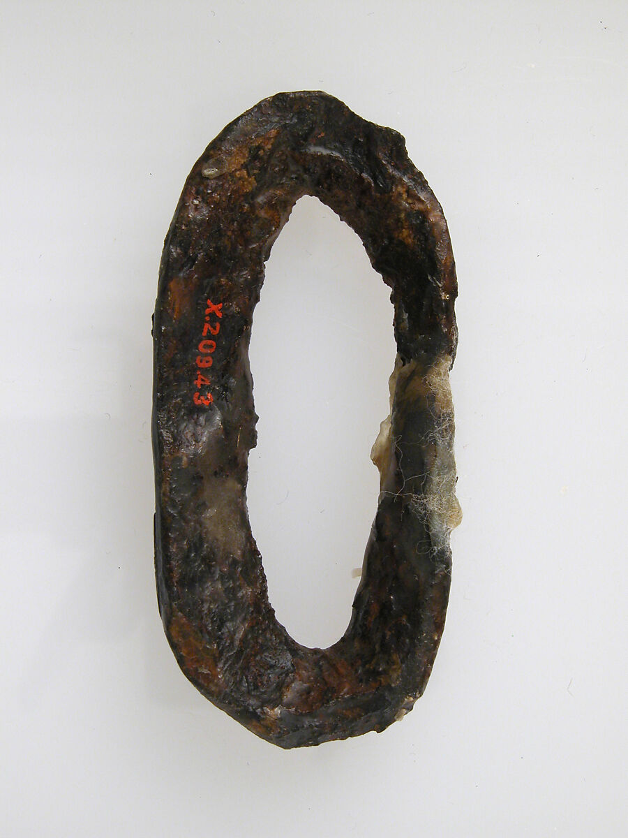 Belt Buckle Loop, Iron, silver inlay, Frankish or Burgundian