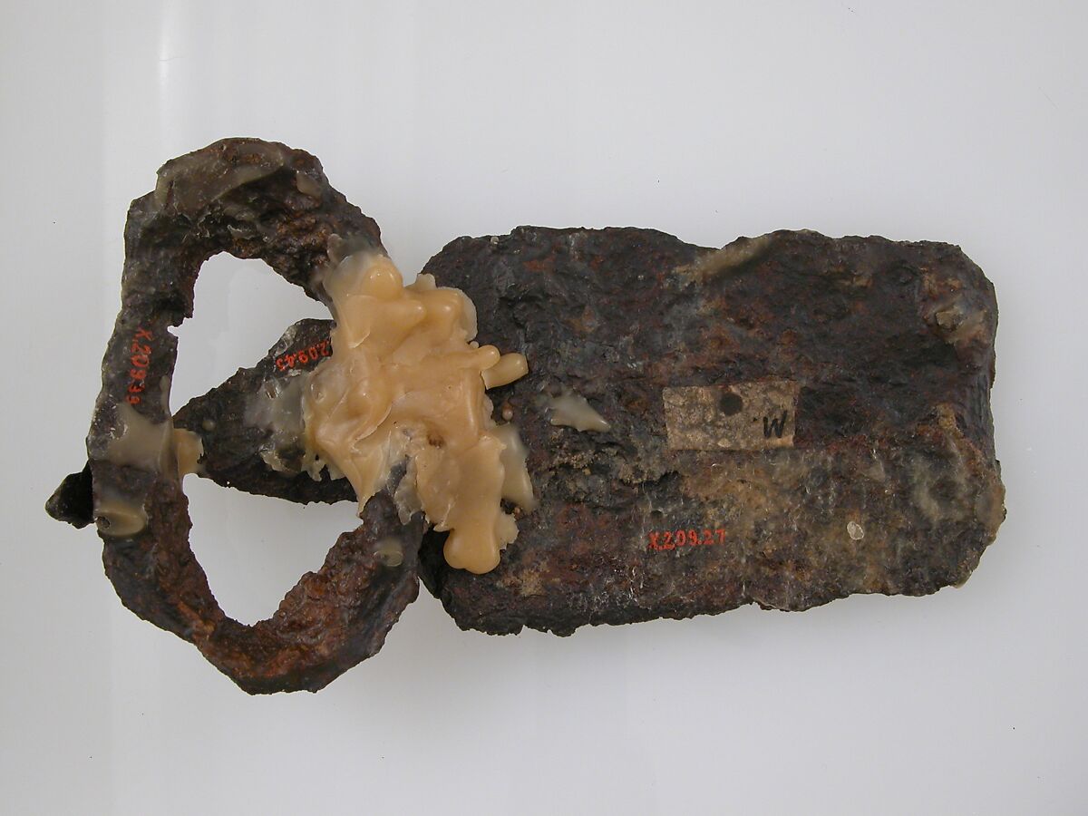 Belt Buckle Tongue, Iron, silver inlay, Frankish