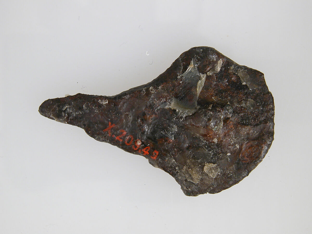 Belt Buckle Tongue, Iron, silver inlay, Frankish or Burgundian