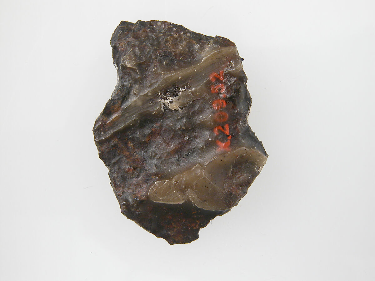 Belt Plate Fragment, Iron, silver inlay, Frankish