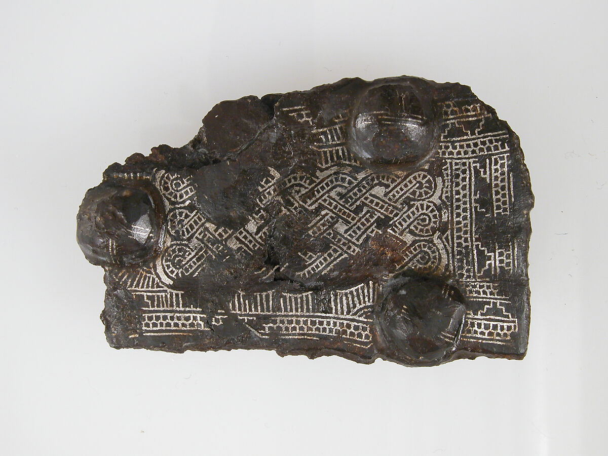 Counter Plate of a Belt Buckle, Iron, silver inlay, Frankish 