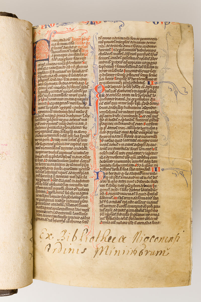 Bible, Tempera and gold on parchment; leather binding, French