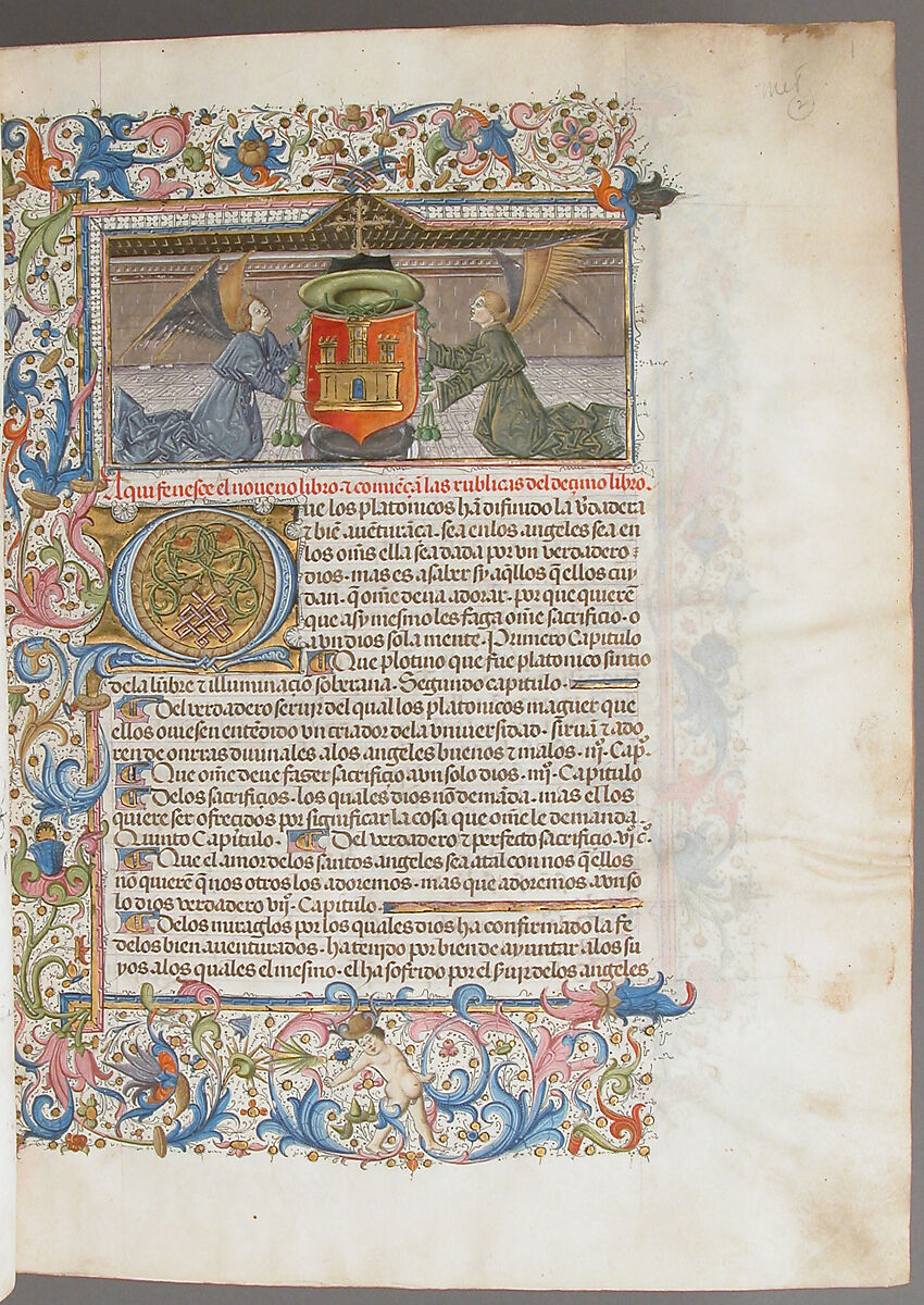 Spanish Translation of Saint Augustine's "City of God", Cano de Aranda (Spanish, active Toledo), Tempera and gold on parchment, tooled leather binding, Spanish