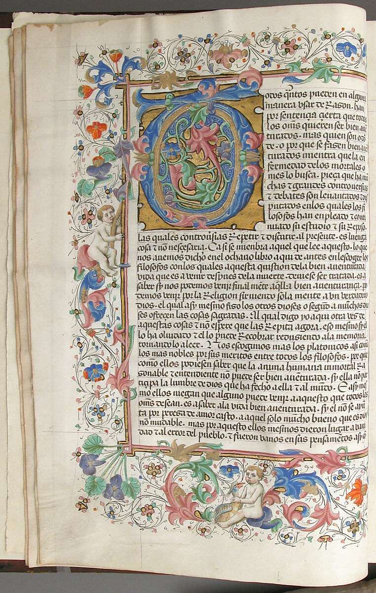 Spanish Translation of Saint Augustine's "City of God", Cano de Aranda (Spanish, active Toledo), Tempera and gold on parchment, tooled leather binding, Spanish