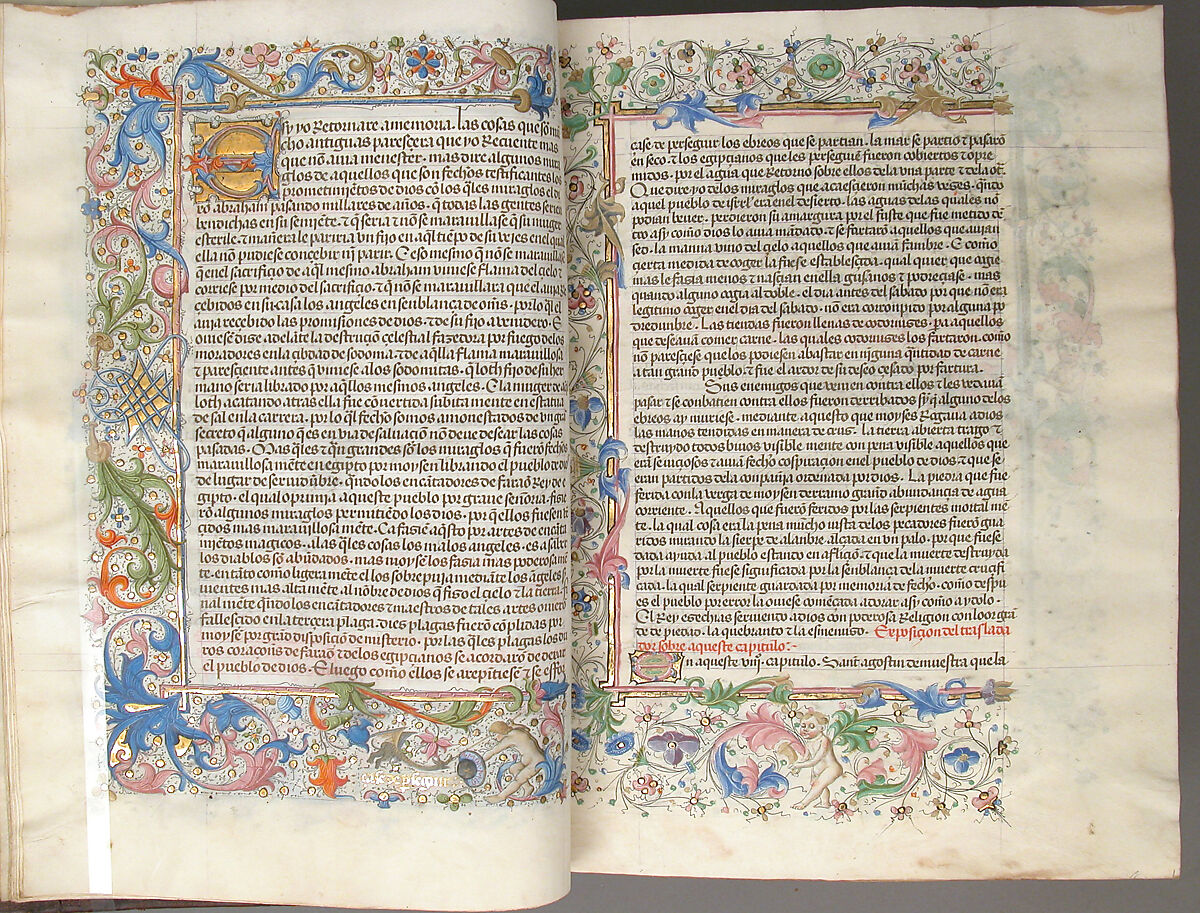 Spanish Translation of Saint Augustine's "City of God", Cano de Aranda (Spanish, active Toledo), Tempera and gold on parchment, tooled leather binding, Spanish
