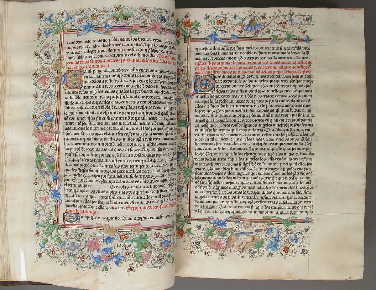 Spanish Translation of Saint Augustine's "City of God", Cano de Aranda (Spanish, active Toledo), Tempera and gold on parchment, tooled leather binding, Spanish