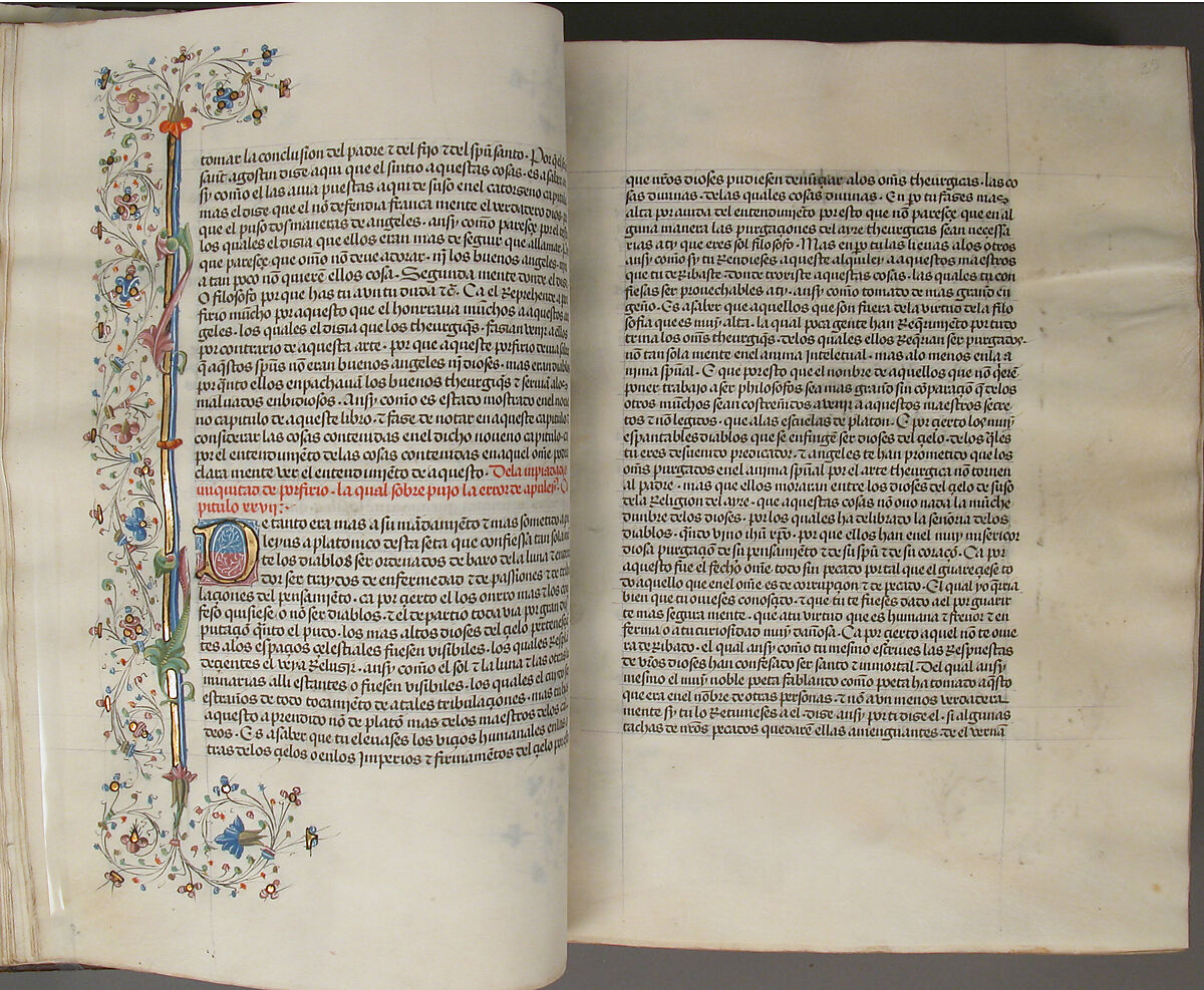 Spanish Translation of Saint Augustine's "City of God", Cano de Aranda (Spanish, active Toledo), Tempera and gold on parchment, tooled leather binding, Spanish