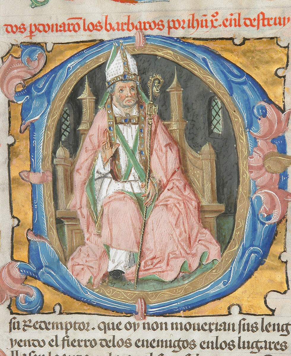 Spanish Translation of Saint Augustine's "City of God", Cano de Aranda (Spanish, active Toledo), Tempera and gold on parchment, tooled leather binding, Spanish