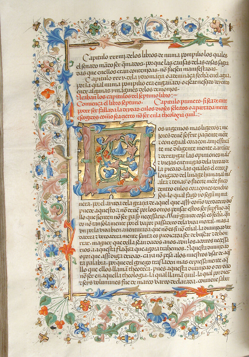 Spanish Translation of Saint Augustine's "City of God", Cano de Aranda (Spanish, active Toledo), Tempera and gold on parchment, tooled leather binding, Spanish