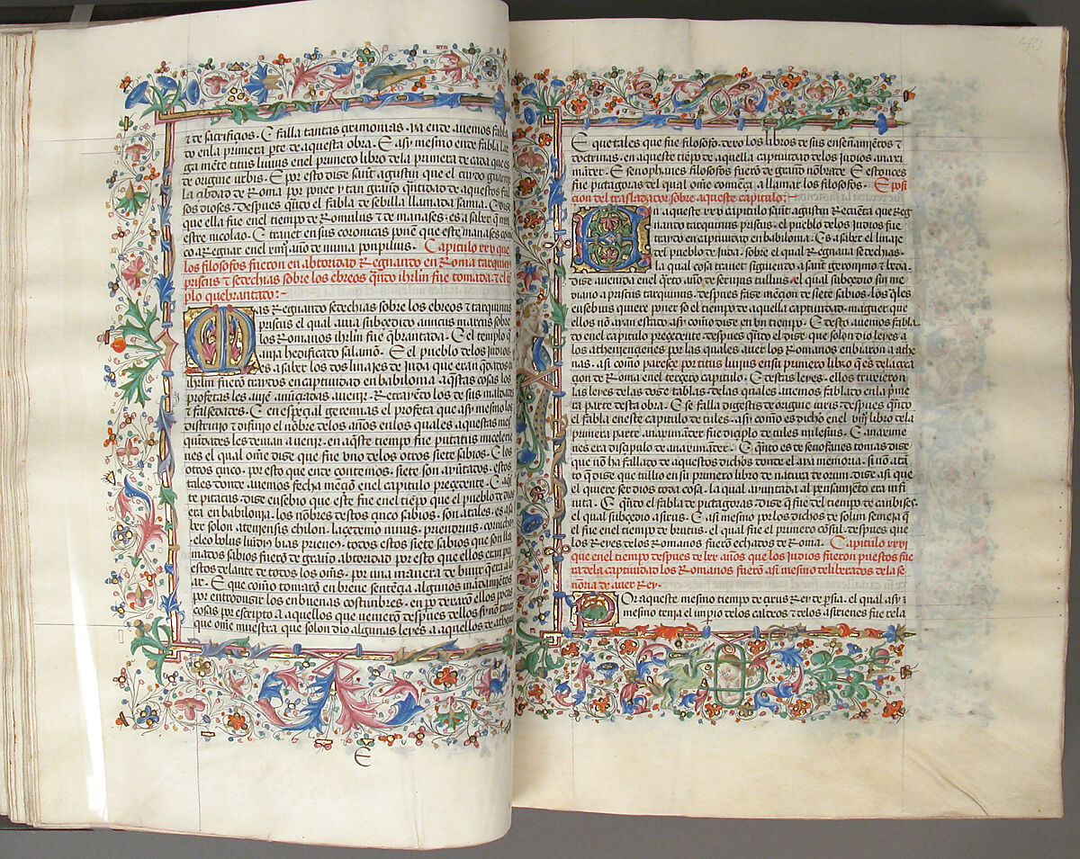 Spanish Translation of Saint Augustine's "City of God", Cano de Aranda (Spanish, active Toledo), Tempera and gold on parchment, tooled leather binding, Spanish