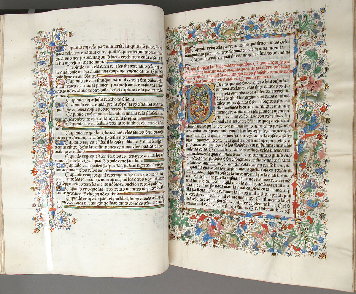 Spanish Translation of Saint Augustine's "City of God", Cano de Aranda (Spanish, active Toledo), Tempera and gold on parchment, tooled leather binding, Spanish