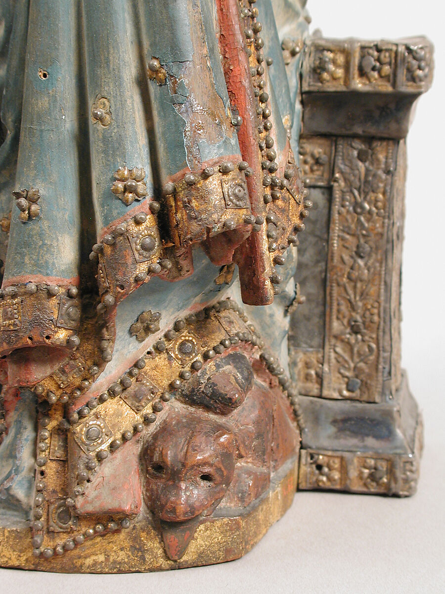 Seated Virgin and Child, Wood, ivory, brass, paint, gilding, North Spanish