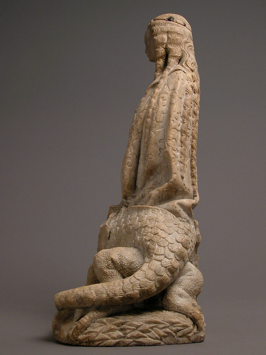 Saint Margaret of Antioch, Alabaster, with traces of gilding, French