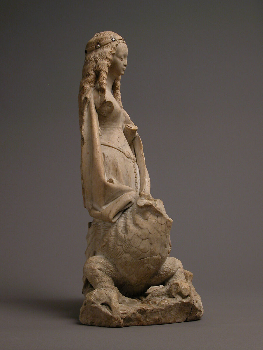 Saint Margaret of Antioch, Alabaster, with traces of gilding, French
