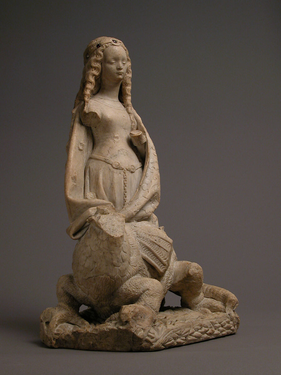 Saint Margaret of Antioch, Alabaster, with traces of gilding, French
