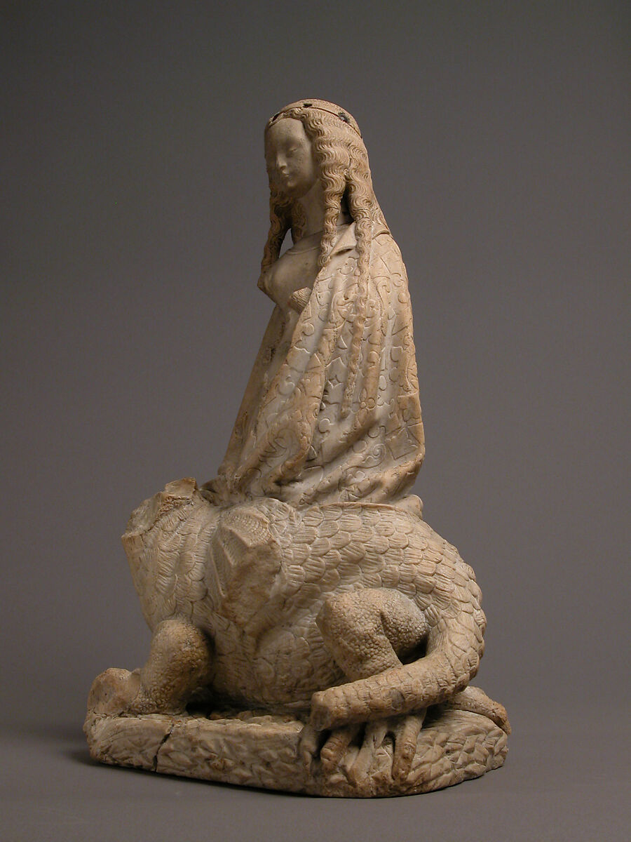 Saint Margaret of Antioch, Alabaster, with traces of gilding, French