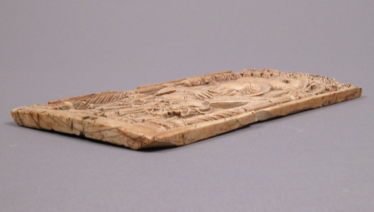 Plaque with Saint John the Evangelist, Elephant ivory, Carolingian