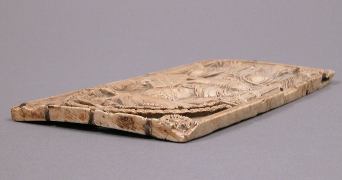 Plaque with Saint John the Evangelist, Elephant ivory, Carolingian
