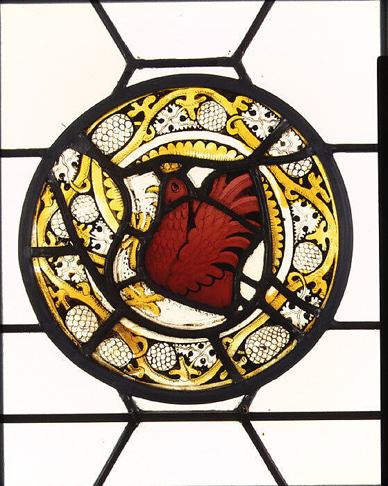 Armorial Roundel, Pot-metal glass, vitreous paint, and silver stain, German 