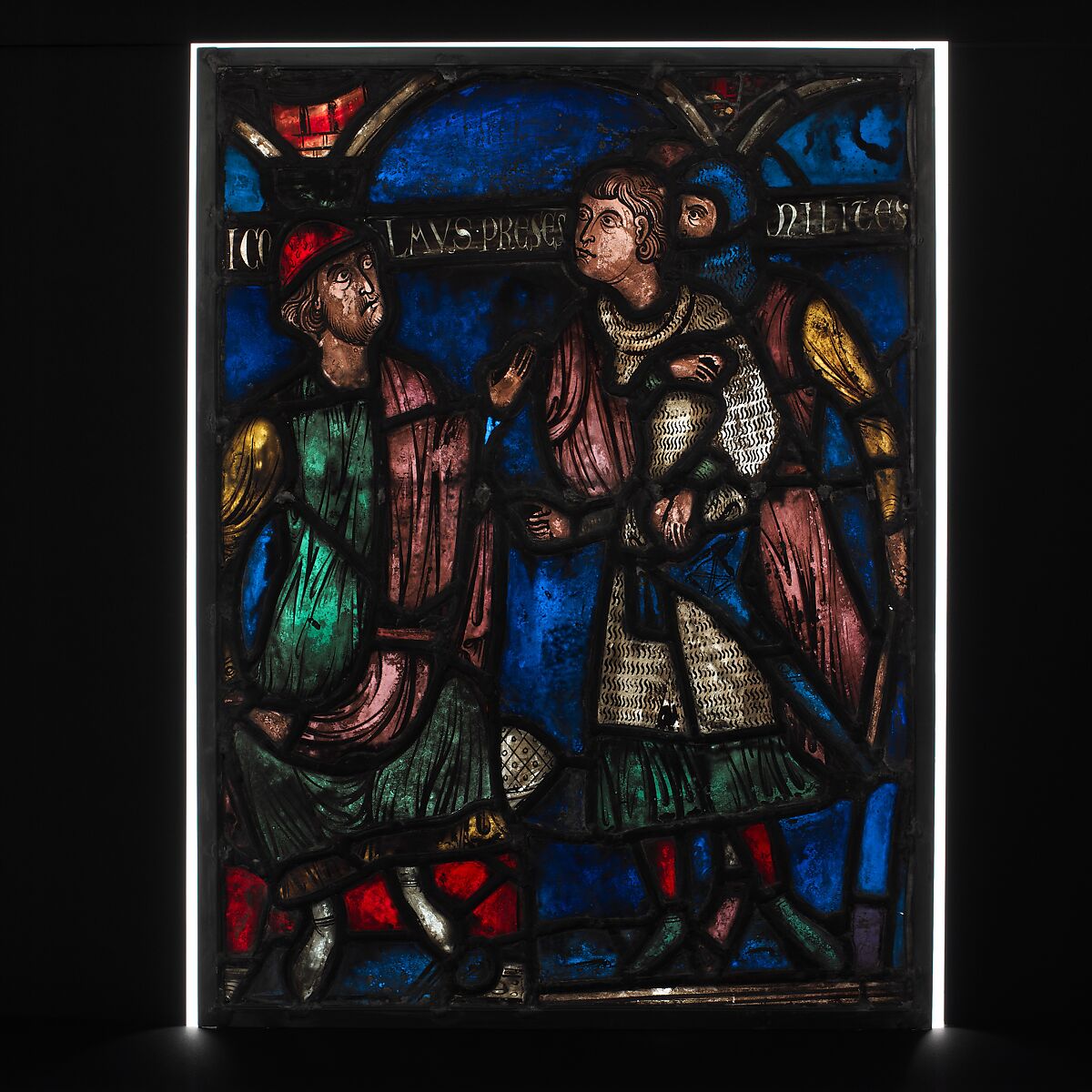 Condemned Soldiers from Scenes from the Life of Saint Nicholas, Pot-metal glass and vitreous paint, French 