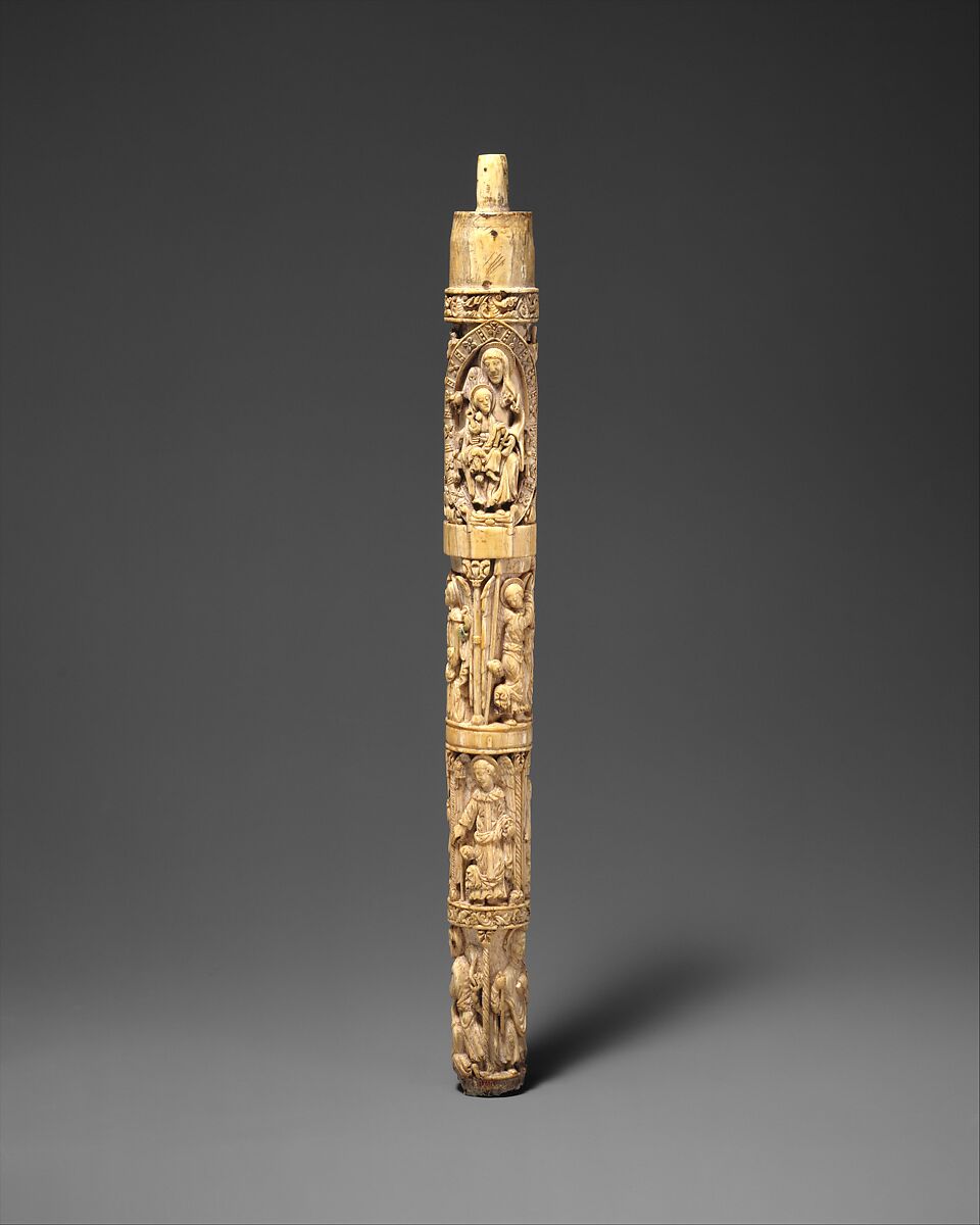 Segment of a Crozier Shaft, Elephant ivory, North Spanish