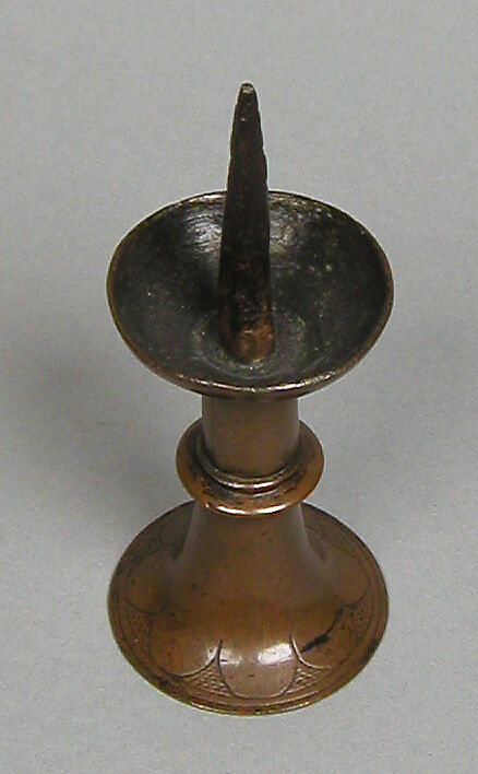 Pricket Candlestick, Copper with traces of gilding, Northern European or British