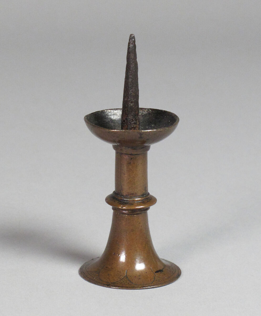 Pricket Candlestick, Copper with traces of gilding, Northern European or British 